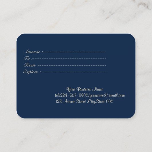 Eleganter Gold Glitzer Lotus,Confetti,Navy Blue Rabattkarte (Rückseite)