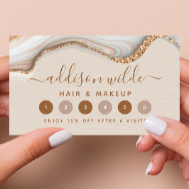 Eleganter Gold Glitzer Marble Agate Moderner Chic Treuekarte