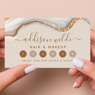 Eleganter Gold Glitzer Marble Agate Moderner Chic Treuekarte