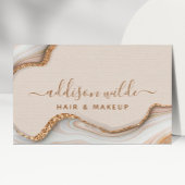 Eleganter Gold Glitzer Marble Agate Moderner Chic Visitenkarte