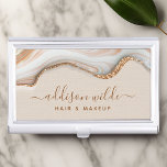 Eleganter Gold Glitzer Marble Agate Moderner Chic Visitenkarten Dose<br><div class="desc">Eleganter Gold Glitzer Marble Agate Modernes Chic Business Card Case. Perfekt für Make-ups,  Haarstylisten,  Kosmetologen und mehr!</div>