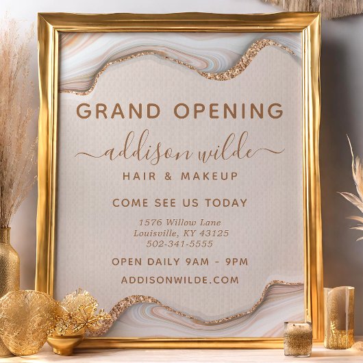 Eleganter Gold Glitzer Marble Agate Moderner Flyer