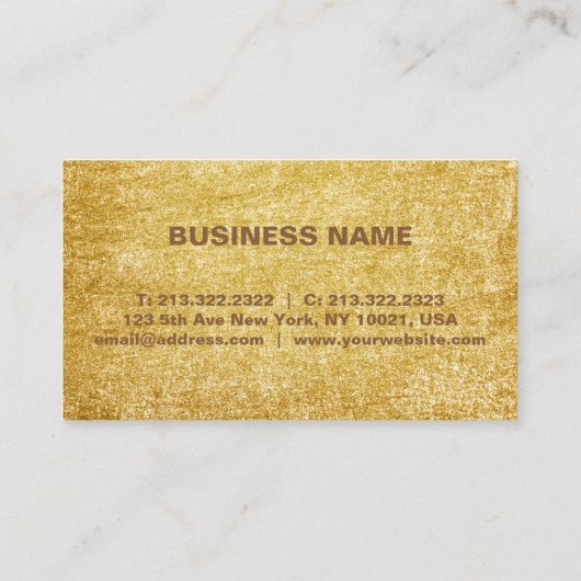 Eleganter Gold Glitzer Moderner Chic Visitenkarte (Rückseite)