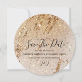 Eleganter Gold Glitzer Moderner Luxus Save The Date (Vorderseite)