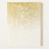Eleganter Gold Glitzer Moderner Mit Monogramm Name Planer (Rückseite)