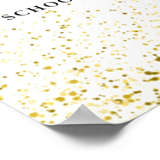 Eleganter Gold Glitzer Modernes Abschluss Poster (Ecke)
