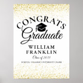 Eleganter Gold Glitzer Modernes Abschluss Poster (Vorne)