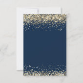 Eleganter Gold Glitzer Navy Blue jedes Alter Gebur Einladung (Rückseite)