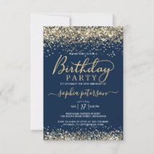 Eleganter Gold Glitzer Navy Blue jedes Alter Gebur