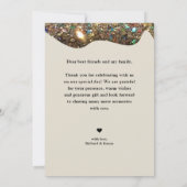 Eleganter Gold Glitzer | Personalisierte Foto-Hoch Dankeskarte (Rückseite)