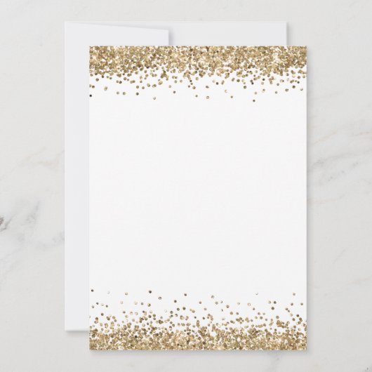 Eleganter Gold Glitzer Quinceañera 15. Party Einladung (Rückseite)