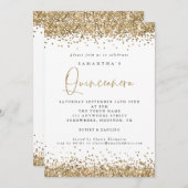 Eleganter Gold Glitzer Quinceañera 15. Party Einladung (Vorne/Hinten)