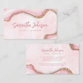 Eleganter Gold Glitzer Rosa Marmor Swirl Wasserfar Visitenkarte (Vorne/Hinten)