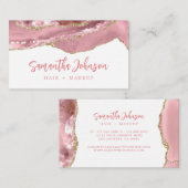 Eleganter Gold Glitzer Rosa Marmor Wasserfarben Visitenkarte (Vorne/Hinten)