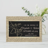 Eleganter Gold Glitzer Save the Date (Stehend Vorderseite)