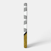 Eleganter Gold Glitzer Schwarz-weiß Zigazg Muster Samsung Galaxy Hülle (Linke Seite)