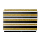 Eleganter Gold Glitzer Schwarz-weiße Streifen Bath Badematte (Vorderseite)