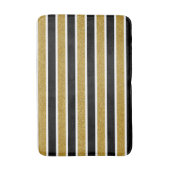 Eleganter Gold Glitzer Schwarz-weiße Streifen Bath Badematte (Vorderseite Vertikal)