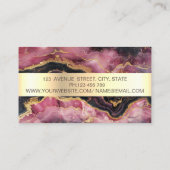 Eleganter Gold Glitzer Schwarzer Burgund Marmorstr Visitenkarte (Rückseite)