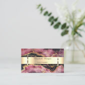 Eleganter Gold Glitzer Schwarzer Burgund Marmorstr Visitenkarte (Stehend Vorderseite)