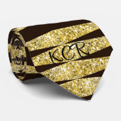 Eleganter Gold Glitzer Schwarzer Krawatte (Gerollt)