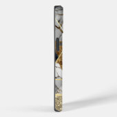 Eleganter Gold Glitzer Schwarzer Marmor Geometrisc Case-Mate iPhone Hülle (Rückseite / Rechts)