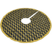 Eleganter Gold Glitzer Schwarzer Zickzack Streifen Polyester Weihnachtsbaumdecke (Schrägansicht)