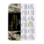Eleganter Gold Glitzer Script 2 Foto Save the Date Magnet (Vertikal)