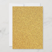 Eleganter Gold Glitzer Script Sparkling Abschluss Einladung (Rückseite)