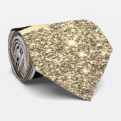 Eleganter Gold Glitzer Shiny White Black Marble Krawatte (Gerollt)