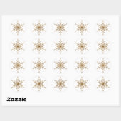 Eleganter Gold Glitzer Snowflake Weihnachten Runder Aufkleber (Blatt)