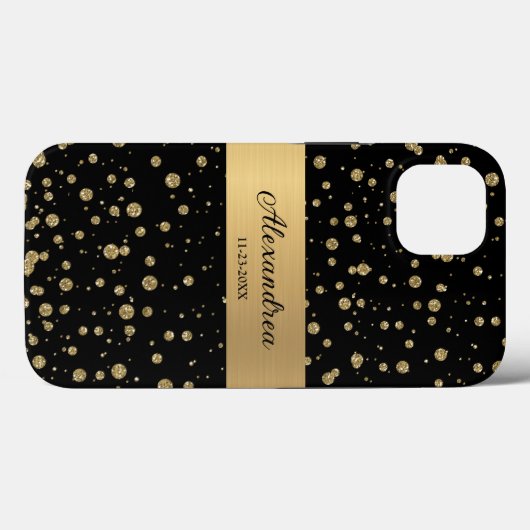 Eleganter Gold Glitzer Sparkle Case-Mate iPhone Hülle (Rückseite (Horizontal))