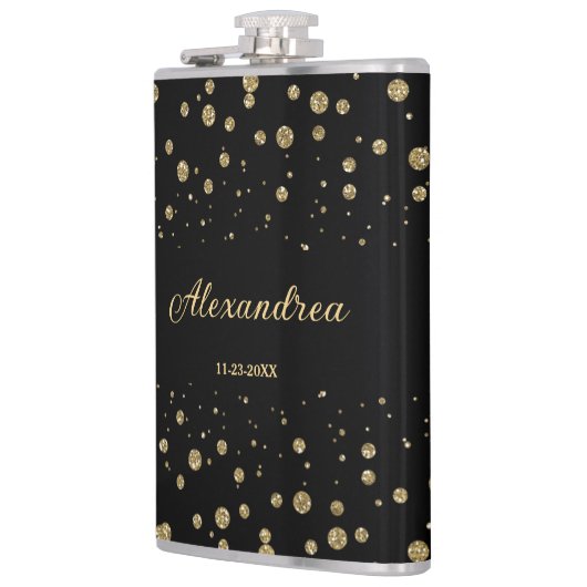 Eleganter Gold Glitzer Sparkle Flachmann (Links)