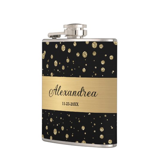 Eleganter Gold Glitzer Sparkle Flachmann (Links)