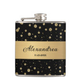 Eleganter Gold Glitzer Sparkle Flachmann (Vorderseite)