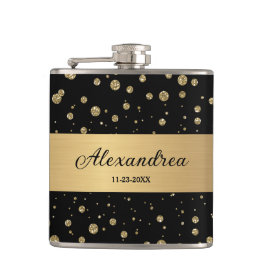 Eleganter Gold Glitzer Sparkle Flachmann