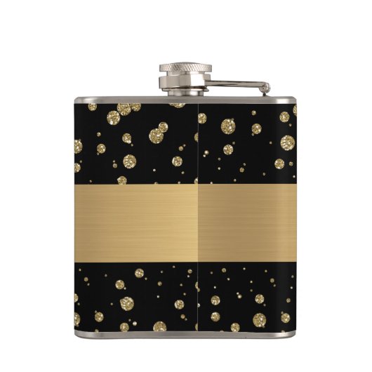 Eleganter Gold Glitzer Sparkle Flachmann (Rückseite)