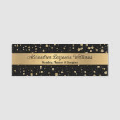 Eleganter Gold Glitzer Sparkle Namensschild (Vorderseite)
