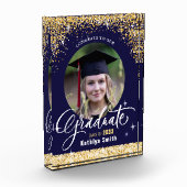 Eleganter Gold Glitzer Sparkling Abschluss Fotoblock (Links)