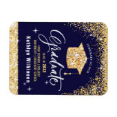 Eleganter Gold Glitzer Sparkling Abschluss Magnet (Horizontal)