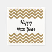 Eleganter Gold Glitzer Streifen glücklich Neues Ja Serviette (Vorderseite)