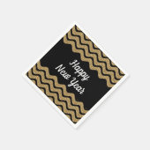Eleganter Gold Glitzer Streifen Neujahr Serviette (Ecke)