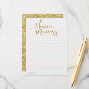 Eleganter Gold-Glitzer teilen sich eine Speicherka Hinweiskarte
