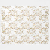 Eleganter Gold Glitzer Tiger Print White Design Fleecedecke (Vorderseite (Horizontal))