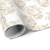 Eleganter Gold Glitzer Tiger Print White Design Geschenkpapier (Rolleneckpunkt)