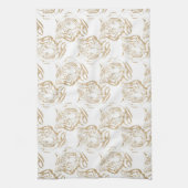 Eleganter Gold Glitzer Tiger Print White Design Geschirrtuch (Vertikal)
