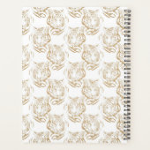 Eleganter Gold Glitzer Tiger Print White Design Planer (Rückseite)