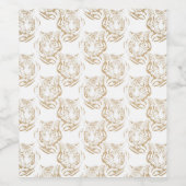 Eleganter Gold Glitzer Tiger Print White Design Weinetikett (Einzelnes Label)