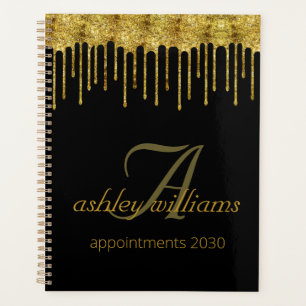 Eleganter Gold Glitzer Tropfen Salon Termine Planer