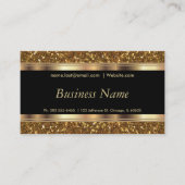 Eleganter Gold Glitzer und Schwarz Visitenkarte (Vorderseite)